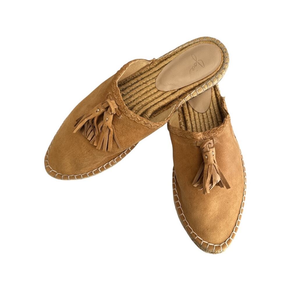 Joie Tan Suede Slide On Tasseled Mules 39